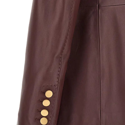 Sasha Burgundy Leather Blazer