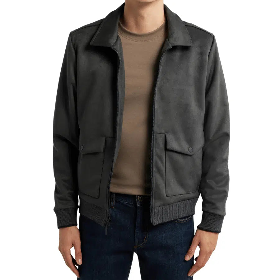 Allen Grey Suede A2 Bomber Jacket