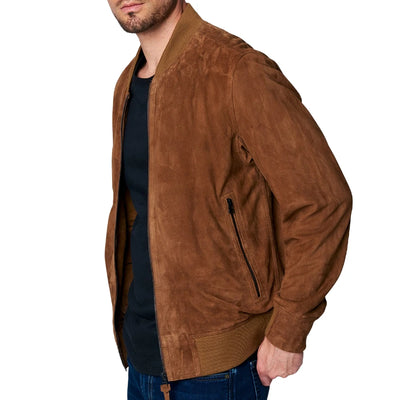 Butch Coolidge Brown Suede Bomber Jacket