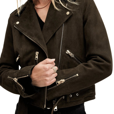 Carolyn Brown Suede Biker Jacket
