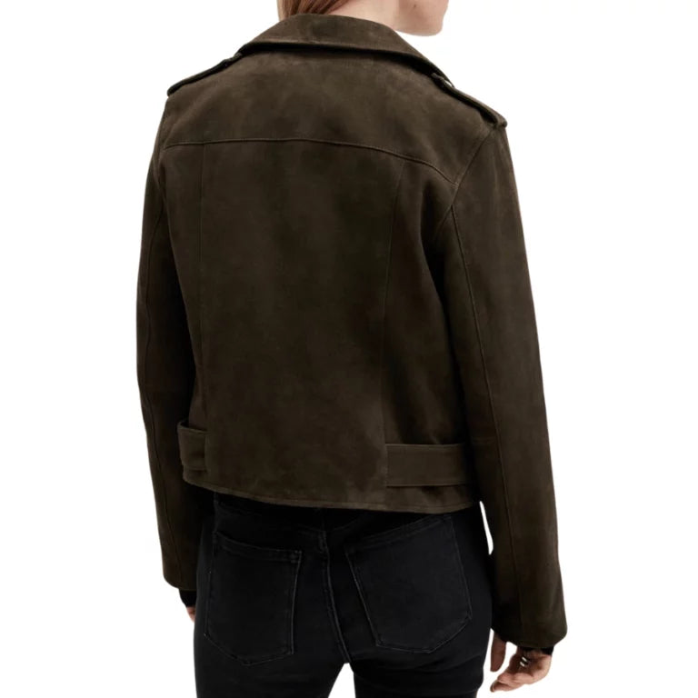 Carolyn Brown Suede Biker Jacket