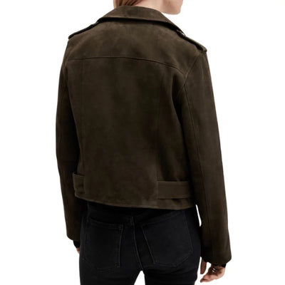 Carolyn Brown Suede Biker Jacket