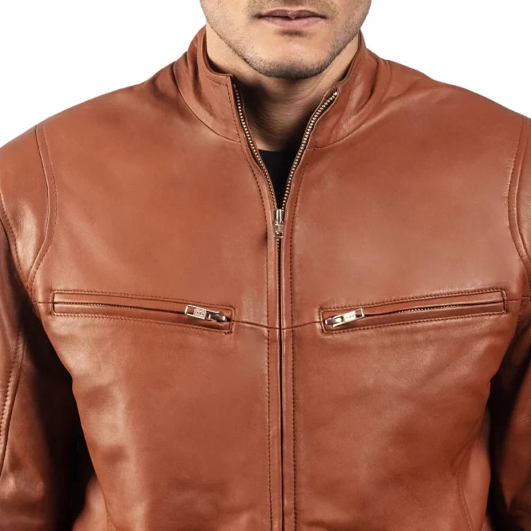 Daniel Brown Leather Biker Jacket
