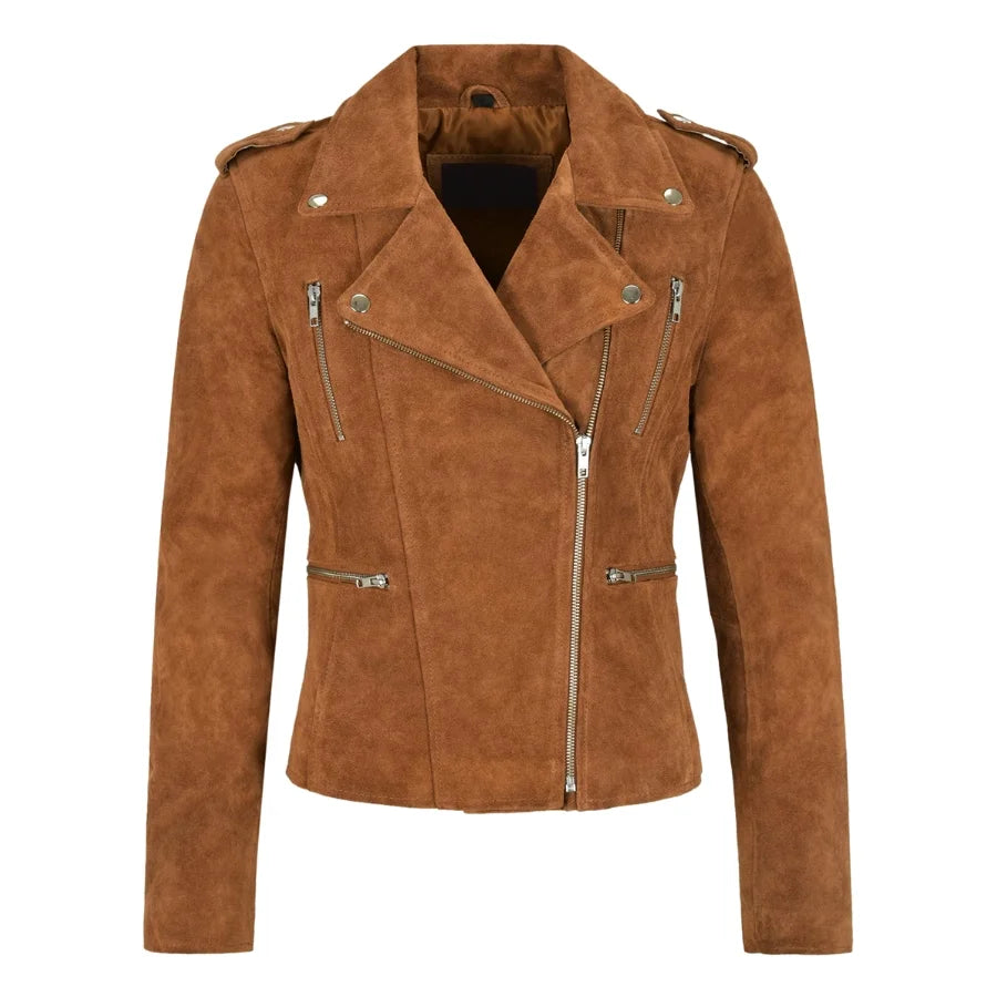 Jennifer Brown Suede Biker Jacket