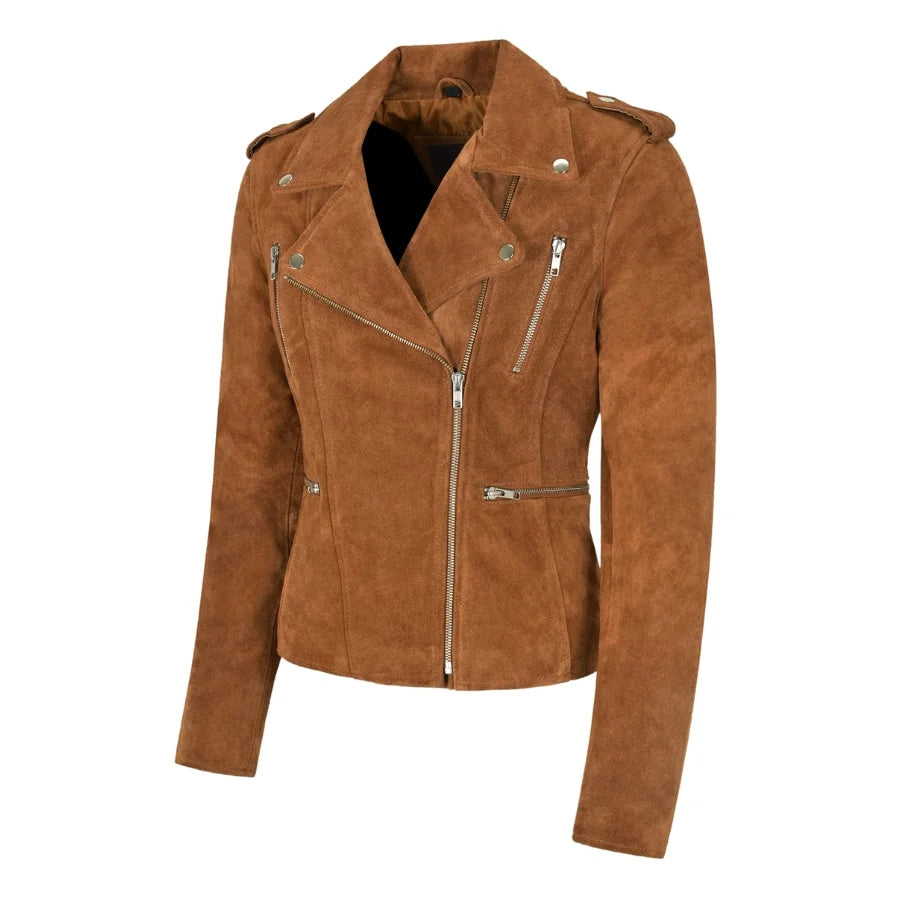 Jennifer Brown Suede Biker Jacket