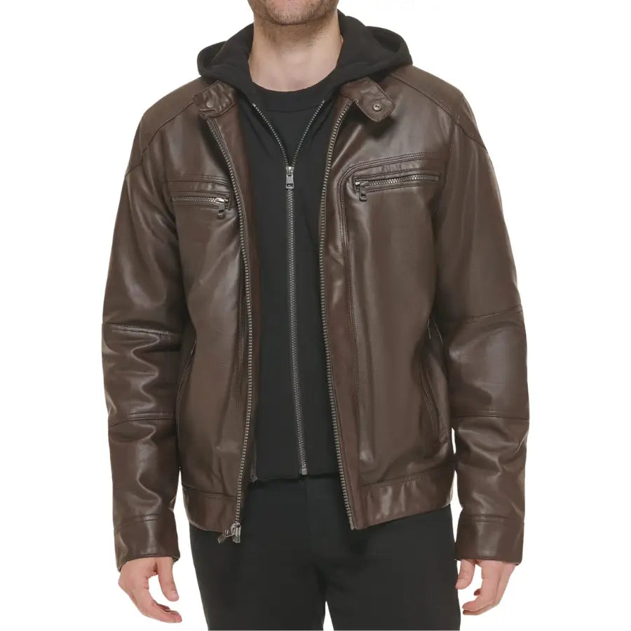 Liam Brown Biker Leather Jacket