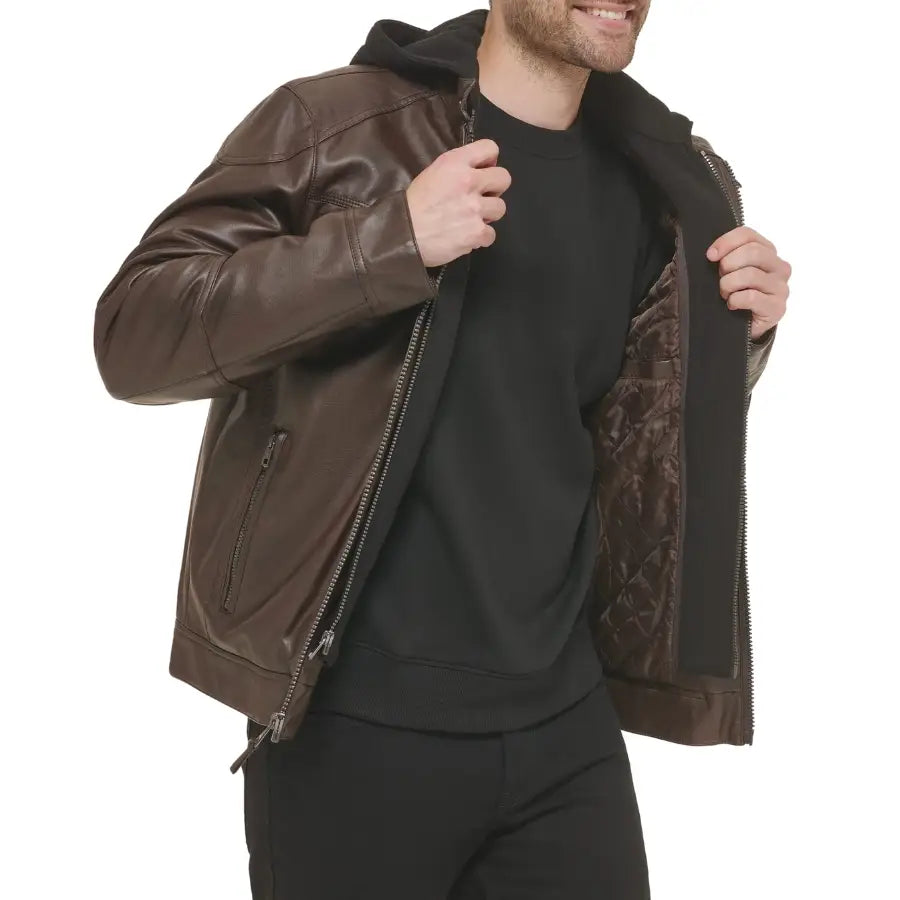 Liam Brown Biker Leather Jacket