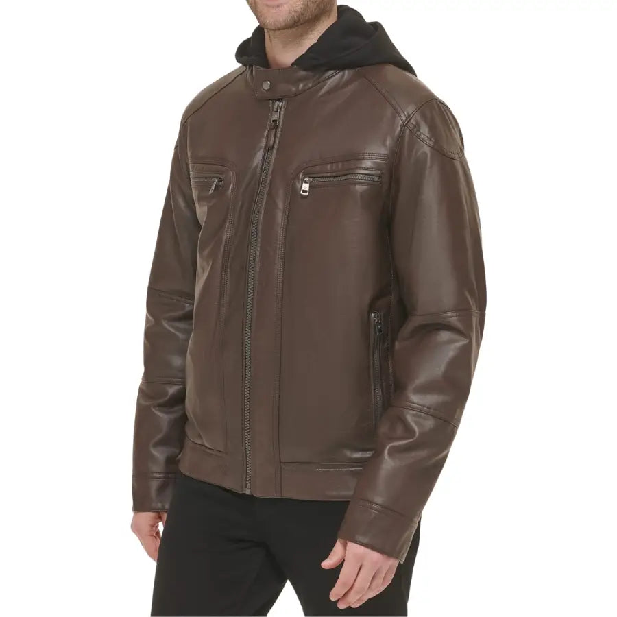 Liam Brown Biker Leather Jacket