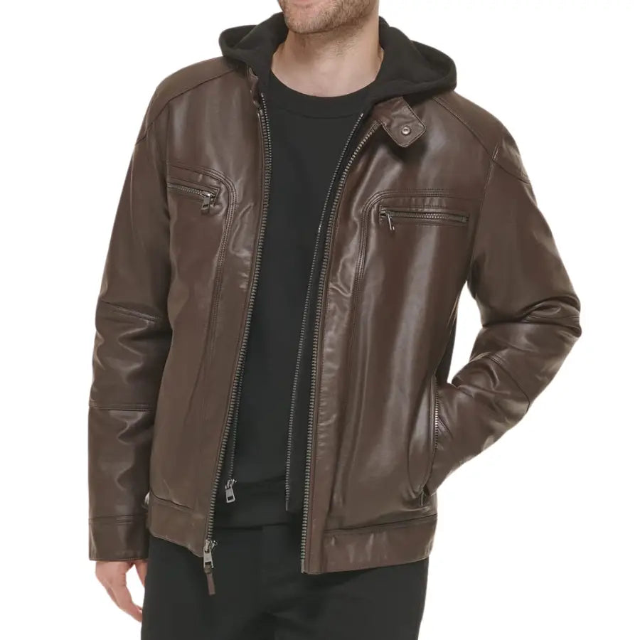 Liam Brown Biker Leather Jacket