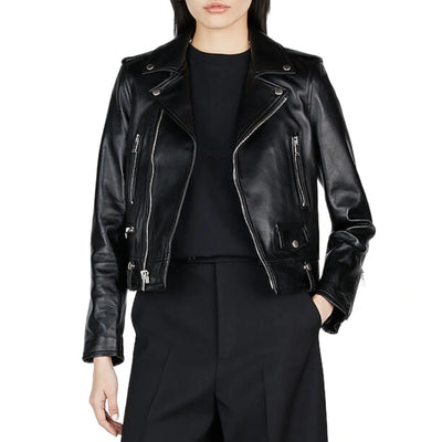 Scarlett Black Leather Biker Jacket