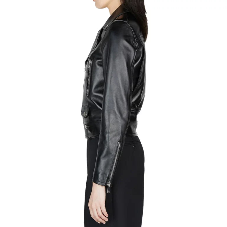 Scarlett Black Leather Biker Jacket