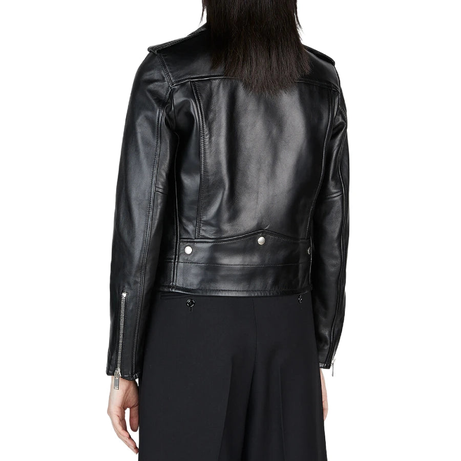 Scarlett Black Leather Biker Jacket