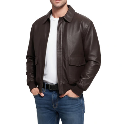 Striker A-2 Distressed Brown Flight Bomber Leather Jacket