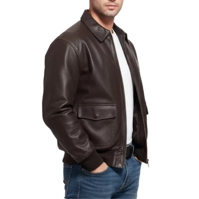 Striker A-2 Distressed Brown Flight Bomber Leather Jacket