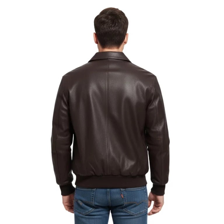 Striker A-2 Distressed Brown Flight Bomber Leather Jacket