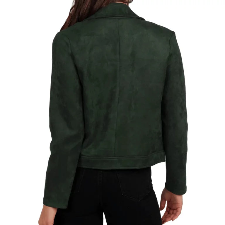 Zenith Olive Green Suede Biker Jacket