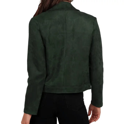 Zenith Olive Green Suede Biker Jacket